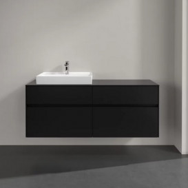 Тумба під раковину Villeroy & Boch Collaro 140х50 см із підсвічуванням МДФ чорний матовий лак C085B0PD