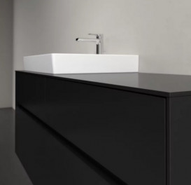 Тумба під раковину Villeroy & Boch Collaro 140х50 см із підсвічуванням МДФ чорний матовий лак C085B0PD