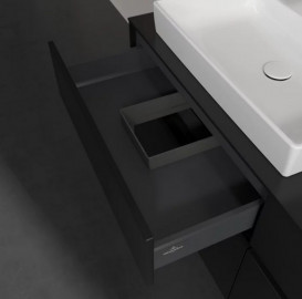 Тумба під раковину Villeroy & Boch Collaro 140х50 см із підсвічуванням МДФ чорний матовий лак C085B0PD