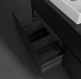 Тумба під раковину Villeroy & Boch Collaro 140х50 см із підсвічуванням МДФ чорний матовий лак C085B0PD