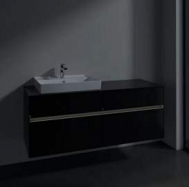 Тумба під раковину Villeroy & Boch Collaro 140х50 см із підсвічуванням МДФ чорний матовий лак C085B0PD