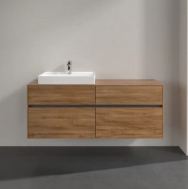 Тумба под раковину Villeroy & Boch Collaro 140х50 см с подсветкой ДСП дуб канзас C085B0RH