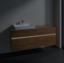 Тумба под раковину Villeroy & Boch Collaro 140х50 см с подсветкой ДСП дуб канзас C085B0RH