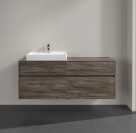 Тумба под раковину Villeroy & Boch Collaro 140х50 см с подсветкой ДСП каменный дуб C085B0RK