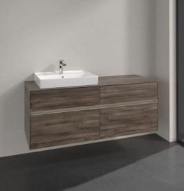 Тумба под раковину Villeroy & Boch Collaro 140х50 см с подсветкой ДСП каменный дуб C085B0RK