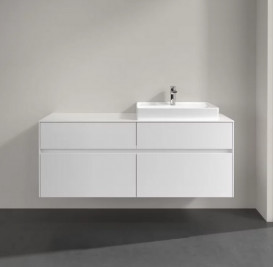 Тумба под раковину Villeroy & Boch Collaro 140х50 см с подсветкой МДФ глянцевый белый C086B0DH