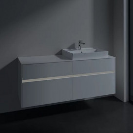 Тумба под раковину Villeroy & Boch Collaro 140х50 см с подсветкой МДФ глянцевый белый C086B0DH