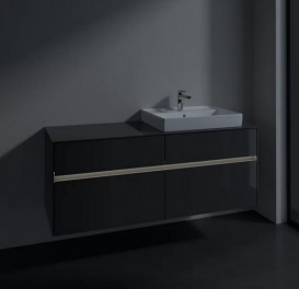 Тумба під раковину Villeroy & Boch Collaro 140х50 см із підсвічуванням МДФ глянсовий сірий C086B0FP