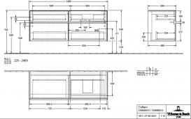 Тумба під раковину Villeroy & Boch Collaro 140х50 см із підсвічуванням МДФ глянсовий сірий C086B0FP