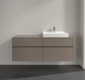 Тумба под раковину Villeroy & Boch Collaro 140х50 см с подсветкой ДСП трюфель серый C086B0VG