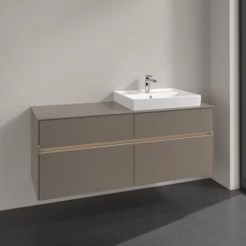 Тумба під раковину Villeroy & Boch Collaro 140х50 см із підсвічуванням ДСП трюфель сірий C086B0VG