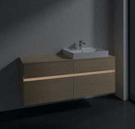 Тумба под раковину Villeroy & Boch Collaro 140х50 см с подсветкой ДСП северный дуб C086B0VJ