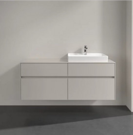 Тумба під раковину Villeroy & Boch Collaro 140х50 см із підсвічуванням ДСП м'який сірий C086B0VK