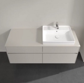 Тумба під раковину Villeroy & Boch Collaro 140х50 см із підсвічуванням ДСП м'який сірий C086B0VK