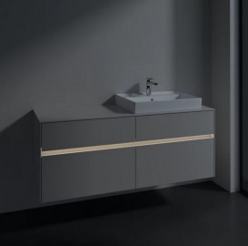 Тумба під раковину Villeroy & Boch Collaro 140х50 см із підсвічуванням ДСП м'який сірий C086B0VK