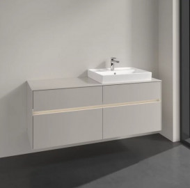 Тумба під раковину Villeroy & Boch Collaro 140х50 см із підсвічуванням ДСП м'який сірий C086B0VK