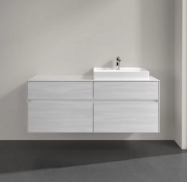 Тумба під раковину Villeroy & Boch Collaro 140х50 см із підсвічуванням ДСП біле дерево C086B0E8