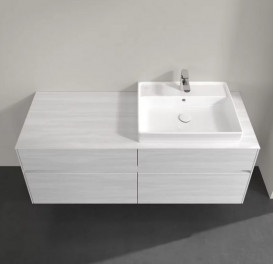 Тумба під раковину Villeroy & Boch Collaro 140х50 см із підсвічуванням ДСП біле дерево C086B0E8