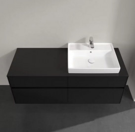 Тумба під раковину Villeroy & Boch Collaro 140х50 см із підсвічуванням МДФ чорний матовий лак C086B0PD