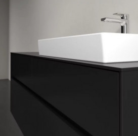 Тумба під раковину Villeroy & Boch Collaro 140х50 см із підсвічуванням МДФ чорний матовий лак C086B0PD