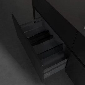 Тумба під раковину Villeroy & Boch Collaro 140х50 см із підсвічуванням МДФ чорний матовий лак C086B0PD