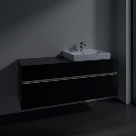 Тумба під раковину Villeroy & Boch Collaro 140х50 см із підсвічуванням МДФ чорний матовий лак C086B0PD