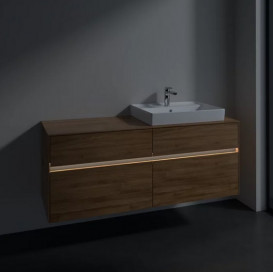 Тумба под раковину Villeroy & Boch Collaro 140х50 см с подсветкой ДСП дуб канзас C086B0RH