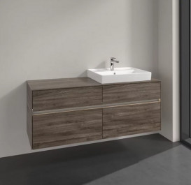 Тумба під раковину Villeroy & Boch Collaro 140х50 см із підсвічуванням ДСП кам'яний дуб C086B0RK