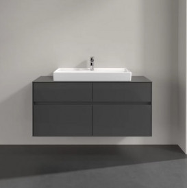 Тумба під раковину Villeroy & Boch Collaro 120х50 см із підсвічуванням МДФ глянсовий сірий C087B0FP