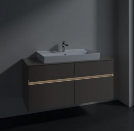 Тумба під раковину Villeroy & Boch Collaro 120х50 см із підсвічуванням ДСП трюфель сірий C087B0VG