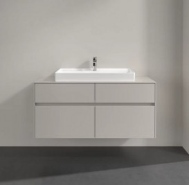 Тумба під раковину Villeroy & Boch Collaro 120х50 см із підсвічуванням ДСП м'який сірий C087B0VK