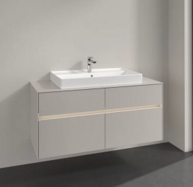 Тумба під раковину Villeroy & Boch Collaro 120х50 см із підсвічуванням ДСП м'який сірий C087B0VK