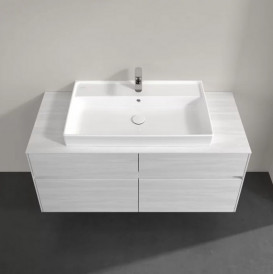 Тумба под раковину Villeroy & Boch Collaro 120х50 см с подсветкой ДСП белое дерево C087B0E8