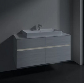 Тумба под раковину Villeroy & Boch Collaro 120х50 см с подсветкой ДСП белое дерево C087B0E8