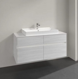 Тумба под раковину Villeroy & Boch Collaro 120х50 см с подсветкой ДСП белое дерево C087B0E8