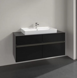 Тумба під раковину Villeroy & Boch Collaro 120х50 см із підсвічуванням МДФ чорний матовий лак C087B0PD