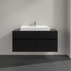 Тумба під раковину Villeroy & Boch Collaro 120х50 см із підсвічуванням МДФ чорний матовий лак C087B0PD