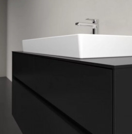 Тумба під раковину Villeroy & Boch Collaro 120х50 см із підсвічуванням МДФ чорний матовий лак C087B0PD