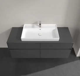 Тумба под раковину Villeroy & Boch Collaro 140х50 см с подсветкой МДФ глянцевый серый C088B0FP