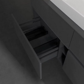 Тумба под раковину Villeroy & Boch Collaro 140х50 см с подсветкой МДФ глянцевый серый C088B0FP