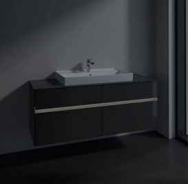 Тумба под раковину Villeroy & Boch Collaro 140х50 см с подсветкой МДФ глянцевый серый C088B0FP