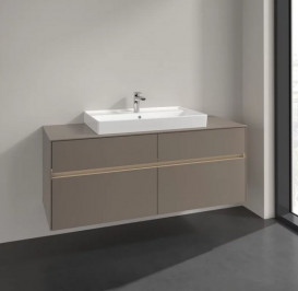 Тумба под раковину Villeroy & Boch Collaro 140х50 см с подсветкой ДСП трюфель серый C088B0VG