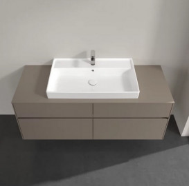 Тумба под раковину Villeroy & Boch Collaro 140х50 см с подсветкой ДСП трюфель серый C088B0VG