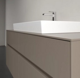 Тумба под раковину Villeroy & Boch Collaro 140х50 см с подсветкой ДСП трюфель серый C088B0VG