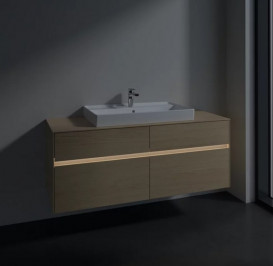 Тумба под раковину Villeroy & Boch Collaro 140х50 см с подсветкой ДСП северный дуб C088B0VJ