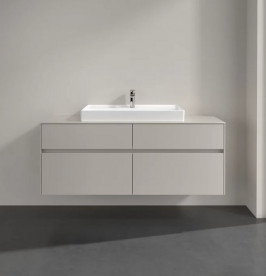 Тумба під раковину Villeroy & Boch Collaro 140х50 см із підсвічуванням ДСП м'який сірий C088B0VK