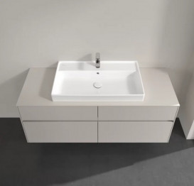 Тумба під раковину Villeroy & Boch Collaro 140х50 см із підсвічуванням ДСП м'який сірий C088B0VK