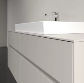 Тумба під раковину Villeroy & Boch Collaro 140х50 см із підсвічуванням ДСП м'який сірий C088B0VK