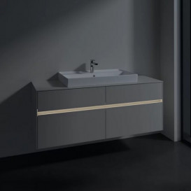 Тумба під раковину Villeroy & Boch Collaro 140х50 см із підсвічуванням ДСП м'який сірий C088B0VK
