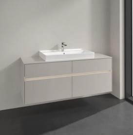 Тумба під раковину Villeroy & Boch Collaro 140х50 см із підсвічуванням ДСП м'який сірий C088B0VK